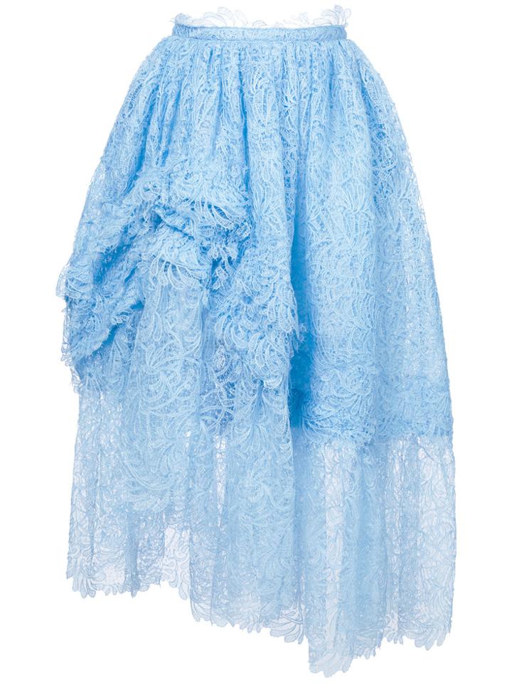 Ermanno Scervino Gathered Tulle Midi Skirt - Blue