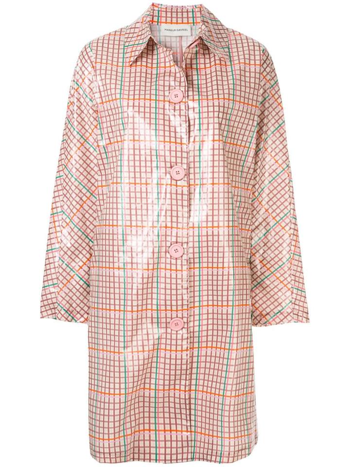 Mansur Gavriel Elegant Laminated Coat - Pink