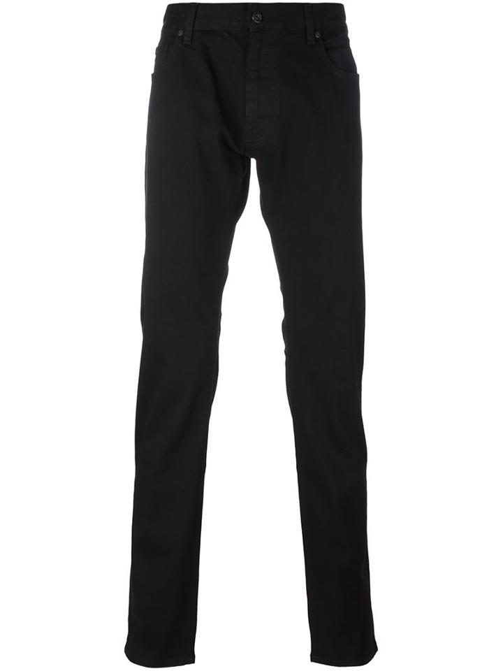 Z Zegna Stretch Straight Trousers, Men's, Size: 35, Black, Cotton/spandex/elastane