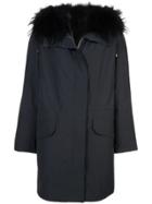 Army Yves Salomon Classic Parka With Fox Fur Lining And Racoon Trim -