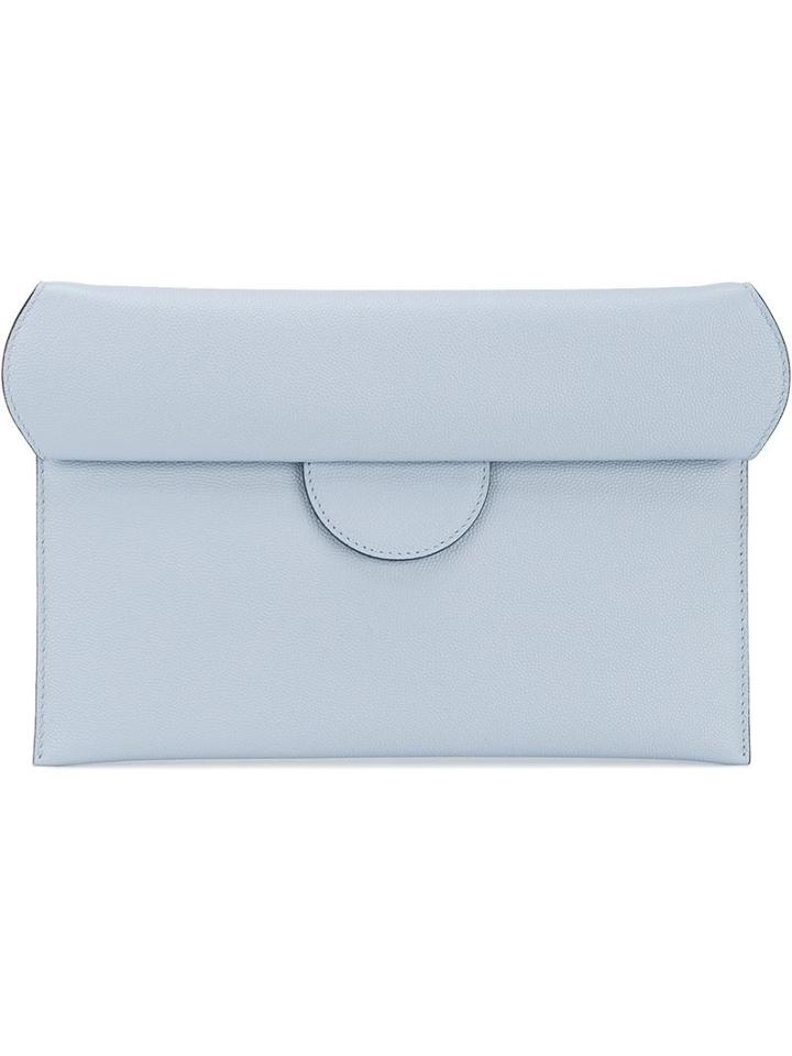 Roksanda Fold-over Clutch Bag, Women's, Blue, Calf Leather/viscose