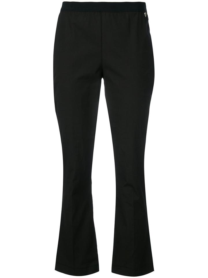 Twin-set Cropped Flare Leg Trousers - Black