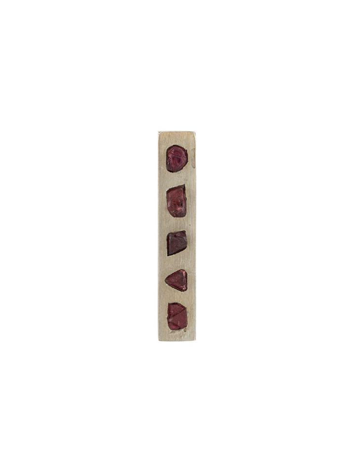 Parts Of Four Garnet Drop Earring - Metallic