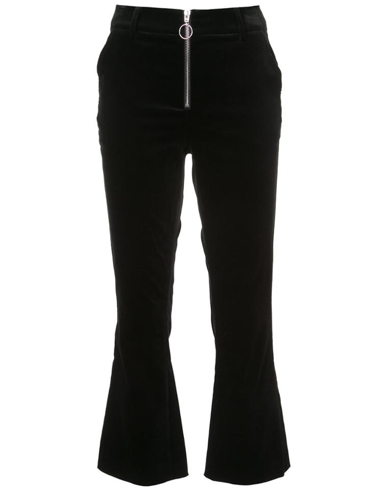 Frame Denim Flared Zip Up Trousers - Black