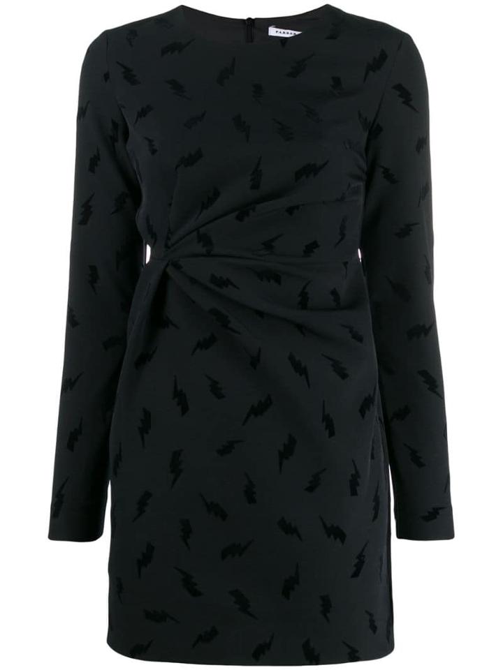 P.a.r.o.s.h. Lightning Bolt Gathered Dress - Black