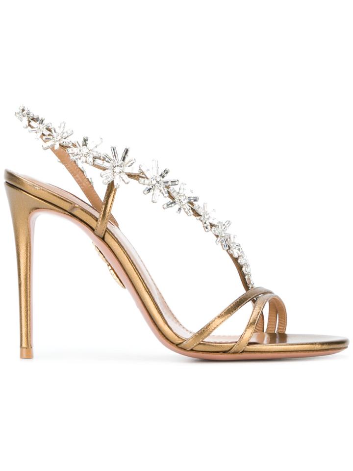 Aquazzura Chateau 105 Sandals - Metallic