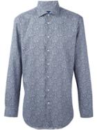 Etro Floral Print Button Down Shirt, Men's, Size: 41, Blue, Cotton