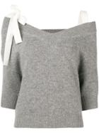 Red Valentino Bow Detail Knitted Top - Grey