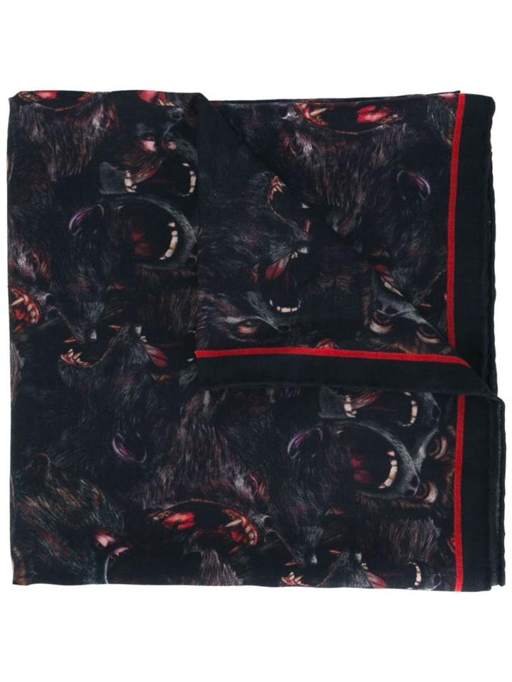 Givenchy Baboon Print Scarf, Men's, Black, Silk/virgin Wool