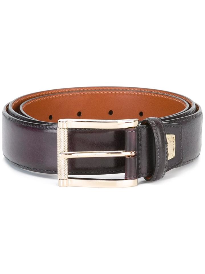 Santoni Classic Belt, Men's, Size: 110, Pink/purple, Leather