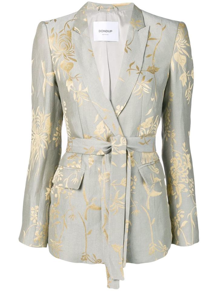Dondup Printed Belted Blazer - Grey