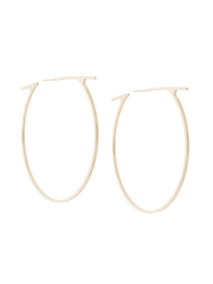 Salvatore Ferragamo Large Gancio Hoop Earrings - Metallic