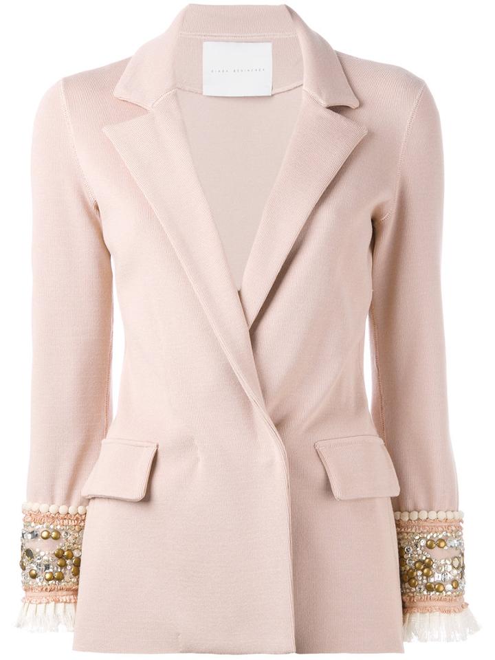 Giada Benincasa Embellished Cuff Blazer, Women's, Size: Small, Pink/purple, Spandex/elastane/viscose