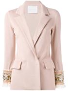 Giada Benincasa Embellished Cuff Blazer, Women's, Size: Small, Pink/purple, Spandex/elastane/viscose