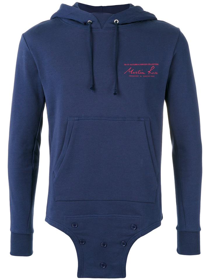 Martine Rose Logo Print Hoodie, Adult Unisex, Size: Xs, Blue, Cotton