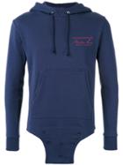 Martine Rose Logo Print Hoodie, Adult Unisex, Size: Xs, Blue, Cotton