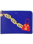 Versace Handbag Print Clutch - Blue