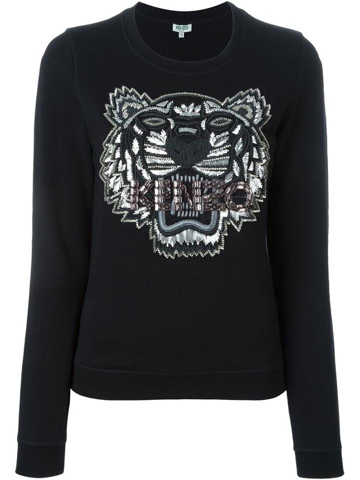 Kenzo 'tiger' Embellished Sweatshirt, Women's, Size: Large, Black, Polyester