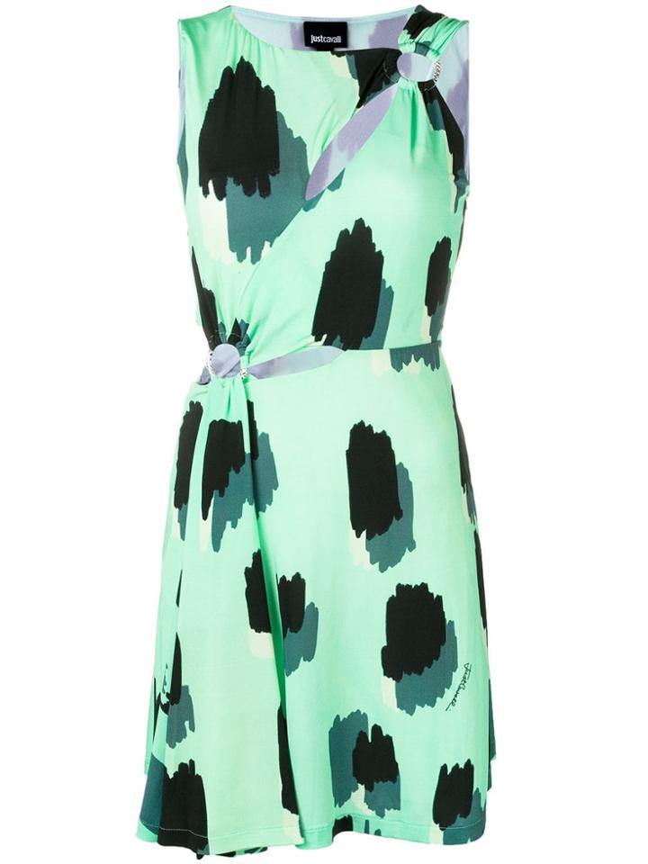 Just Cavalli Cut-out Printed Dress - Green