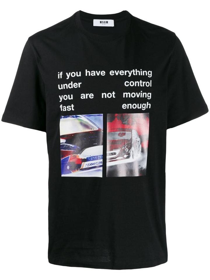 Msgm Graphic Printed T-shirt - Black
