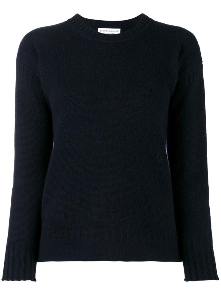 Alexandra Golovanoff Blue Ribbed Cashmere Jumper