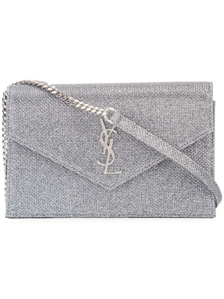 Saint Laurent - 'monogram' Handbag - Women - Leather/polyester - One Size, Women's, Grey, Leather/polyester