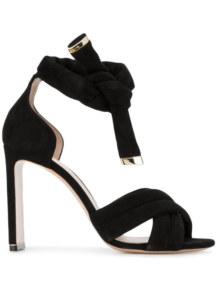 Nicholas Kirkwood Black Suede Ziggy 105 Sandals