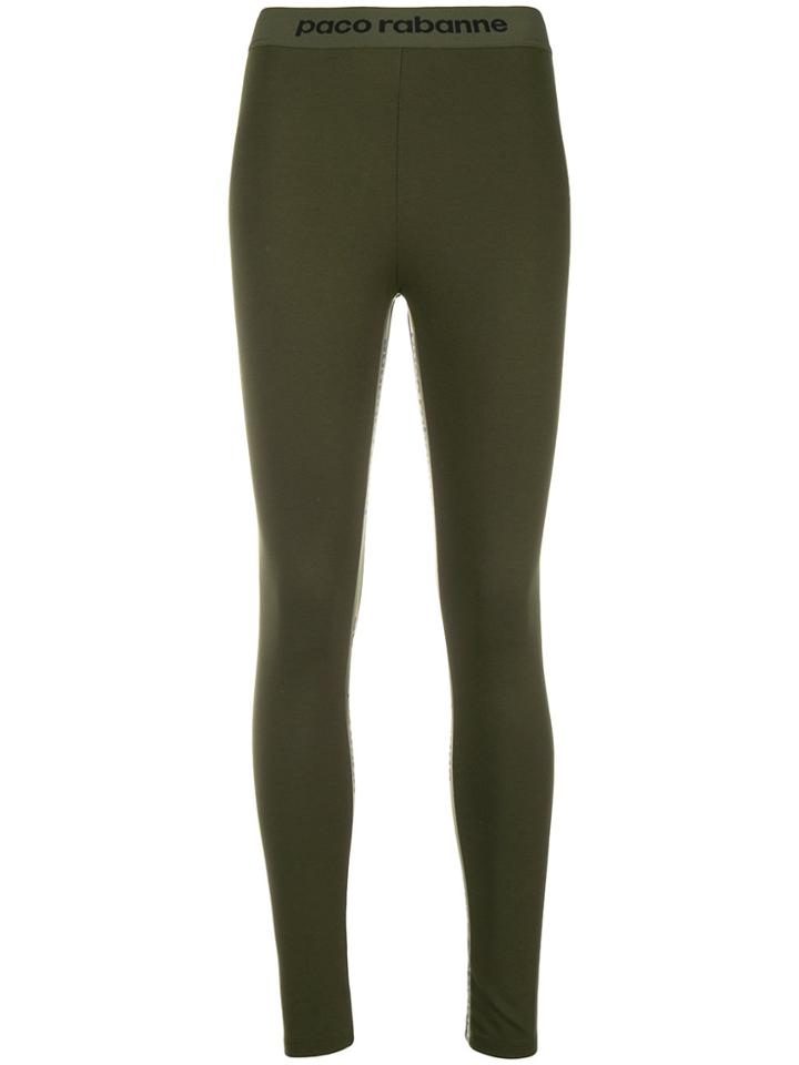 Paco Rabanne Logo Leggings - Green