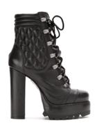 Andrea Bogosian Leather Platform Boots - Black