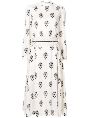 Sueundercover Printed Midi Dress - White