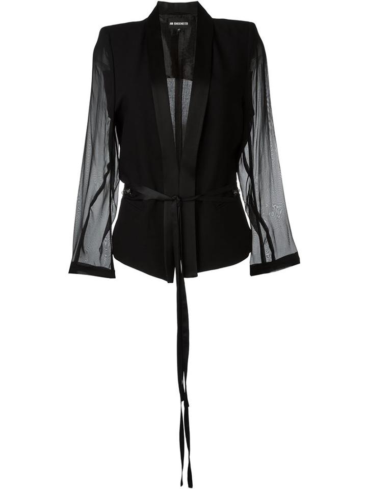 Ann Demeulemeester Shawl Lapel Sheer Sleeve Jacket