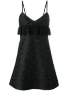 Giamba Tonal Flamingo Pattern Dress, Women's, Size: 42, Black, Polyester/polyamide/cotton/polyamide