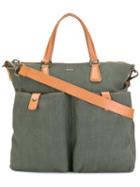 Zanellato Canvas Shoulder Bag, Green, Canvas/leather
