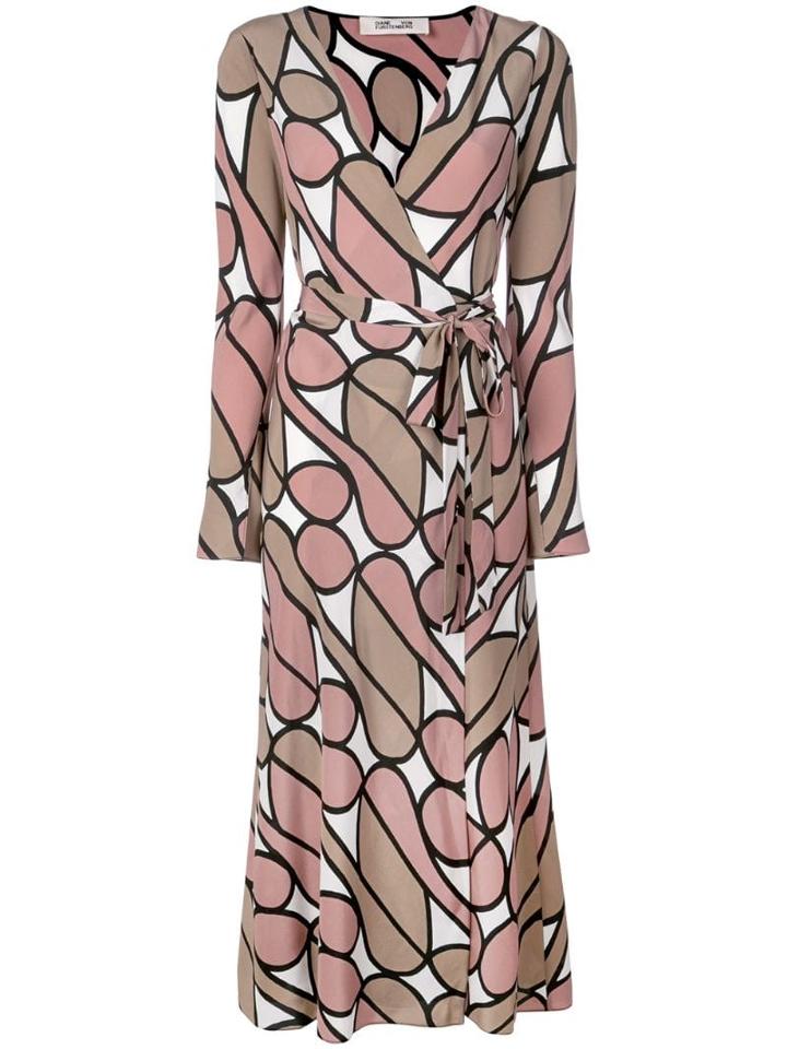 Diane Von Furstenberg Printed Wrap Dress - Multicolour