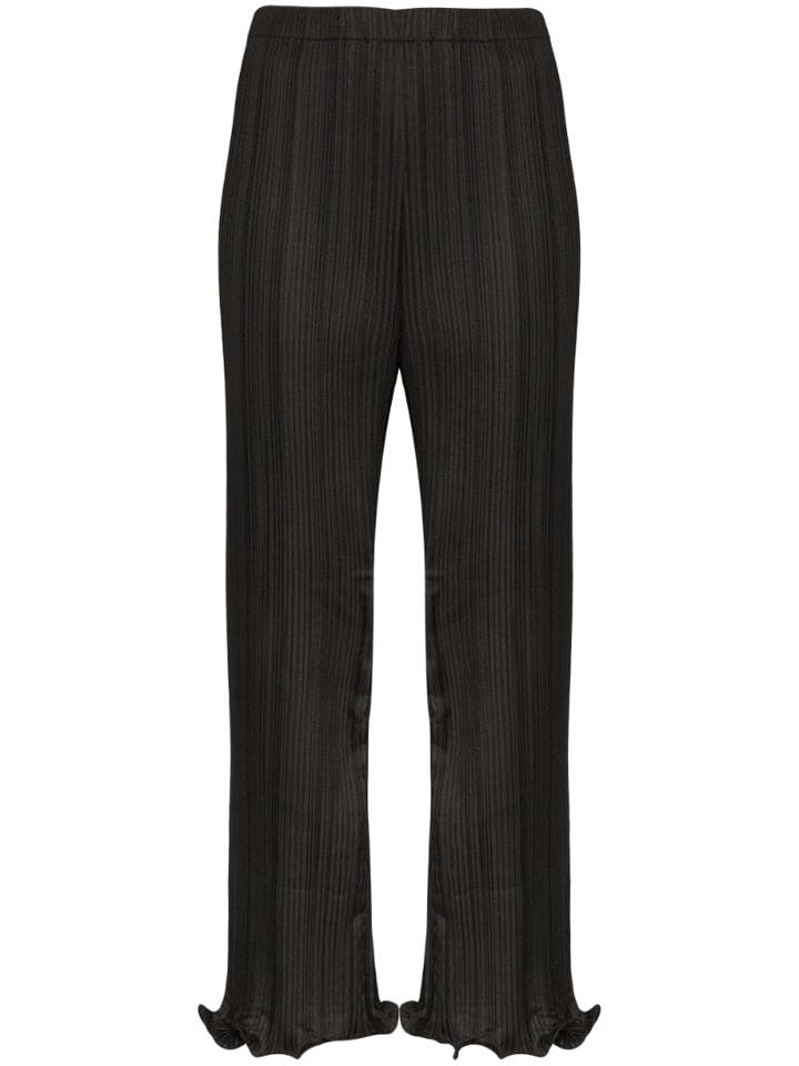 Givenchy Pleated Ruffle-hem Trousers - Black
