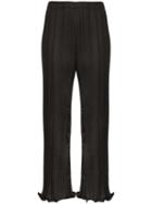 Givenchy Pleated Ruffle-hem Trousers - Black