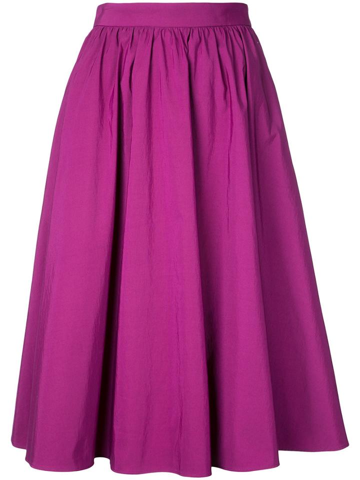 Estnation - Pleated Skirt - Women - Cotton - 36, Pink/purple, Cotton