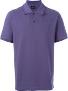 Giorgio Armani Embroidered Logo Polo Shirt, Men's, Size: 48, Pink/purple, Cotton/viscose