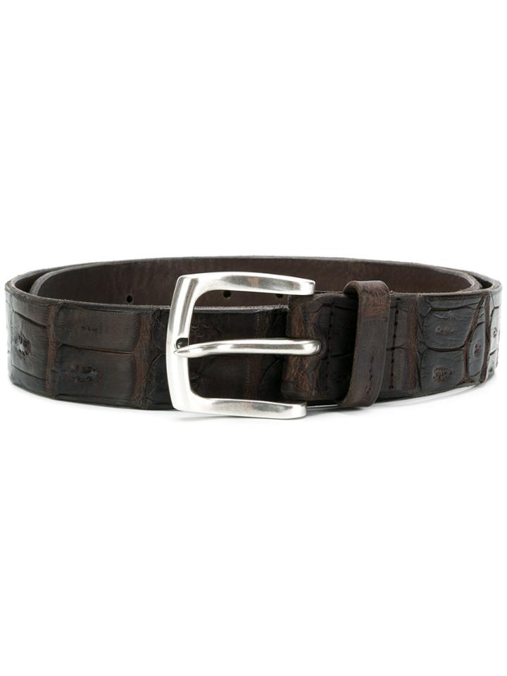Orciani Embossed Alligator Style Belt - Brown
