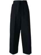 Victoria Victoria Beckham Cropped Pants, Women's, Size: 8, Blue, Wool/polyester