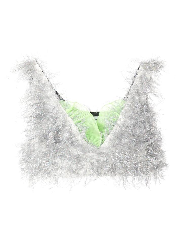 Facetasm Tinsel Embellished Top - Grey