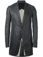 Rick Owens Oversized Coated Blazer, Men's, Size: 50, Black, Cotton/cupro/viscose/virgin Wool