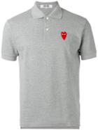 Comme Des Garçons Play Elongated Heart Polo Shirt, Men's, Size: Xl, Grey, Cotton
