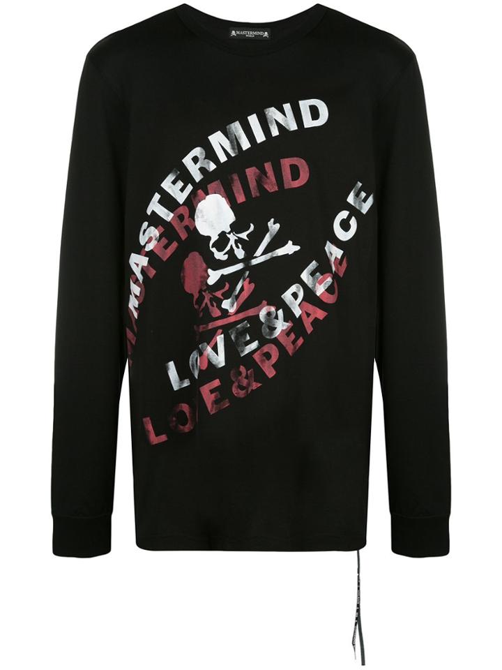 Mastermind World Skull Print Longsleeved T-shirt - Black