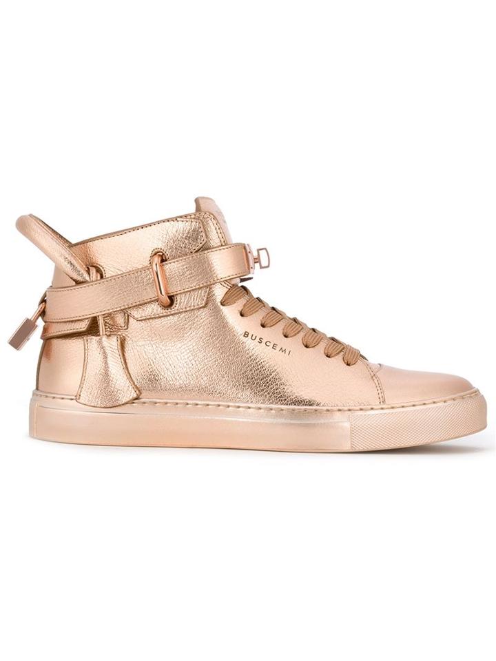 Buscemi 100 Mm Sneakers, Men's, Size: 7, Grey, Leather/rubber