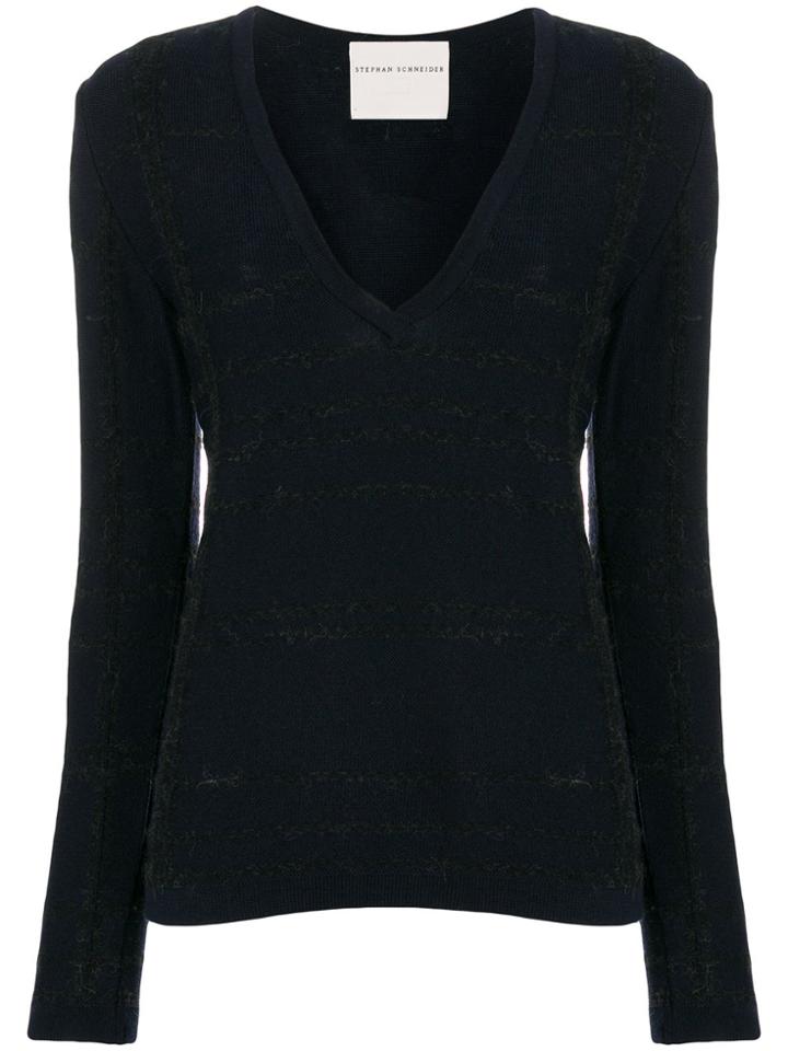 Stephan Schneider Long Sleeved V-neck Sweater - Blue