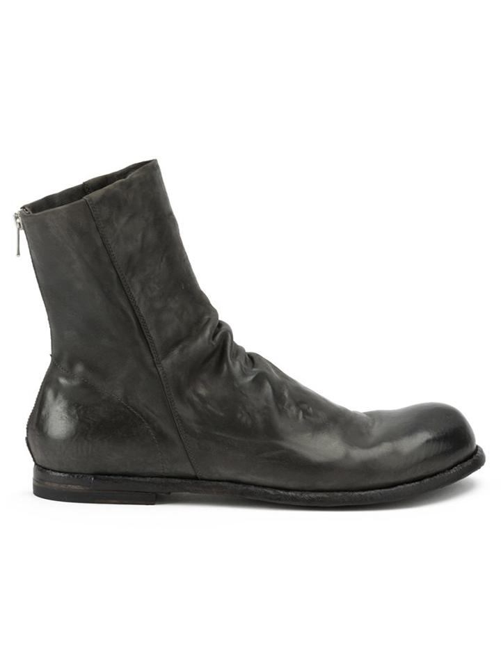 Officine Creative Back Zip Ankle Boots
