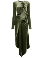 Preen By Thornton Bregazzi Ruched Asymmetrical Dress - Green