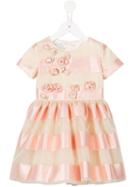 I Pinco Pallino Striped Organza Dress, Girl's, Size: 6 Yrs, Pink/purple
