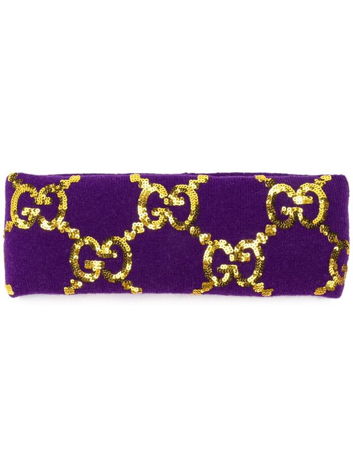 Gucci Gg Supreme Headband - Purple